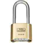 Burg Combination Padlock Brass 50mm Long Shackle - Image 1